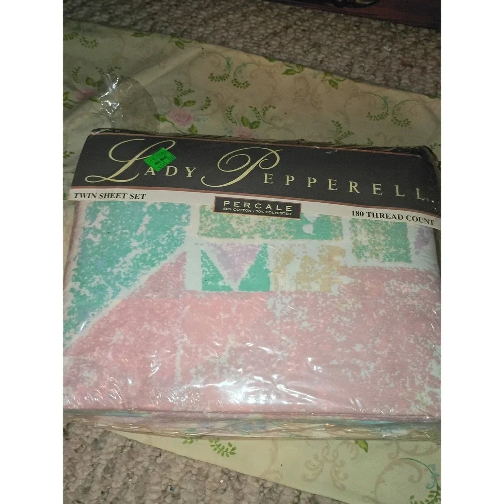 Lady Pepperell 180 Thread Count Twin Bed Sheet Cotton, Poly Sandstone Sealed